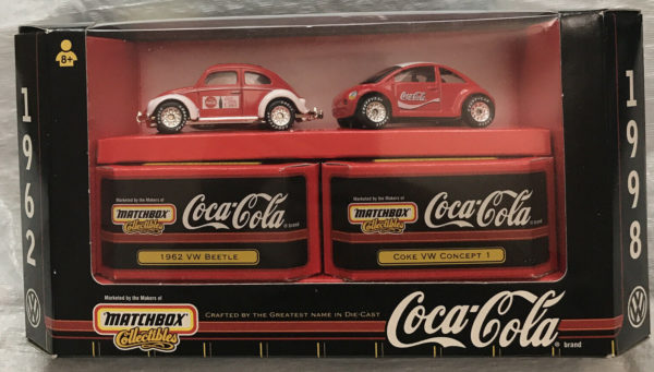 Matchbox Collectibles Coca Cola VW Volkswagen Beetle Bug 2 Car Set 1/64 Diecast