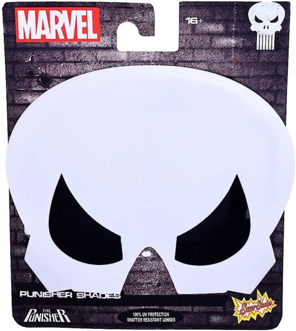 Sunstaches Marvel The Punisher Character Sunglasses, Party Favors, UV400