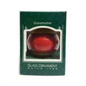 Vintage 1988 Hallmark Grandmother Glass Ball Ornament